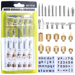 28-Piece Pyrography Kit – Copper Welding & Soldering Tips for Wood Burning Pens