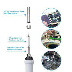 60W Digital Display Wood Burning Soldering Iron – Pyrography Pen Craft Kit with LCD and 110/220V Compatibility