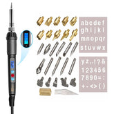 60W Digital Display Wood Burning Soldering Iron – Pyrography Pen Craft Kit with LCD and 110/220V Compatibility