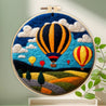 DIY Wool Felting Painting Kit With Frame Handmade Needle Wool Painting Hot Air Balloon For Home Decors Crafts Gift