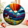 DIY Wool Felting Painting Kit With Frame Handmade Needle Wool Painting Hot Air Balloon For Home Decors Crafts Gift